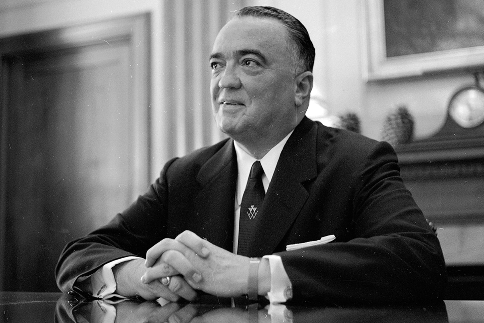 J. Edgar Hoover, shown in this May 1959 photograph, was the first FBI director and served in the position for thirty-seven years.