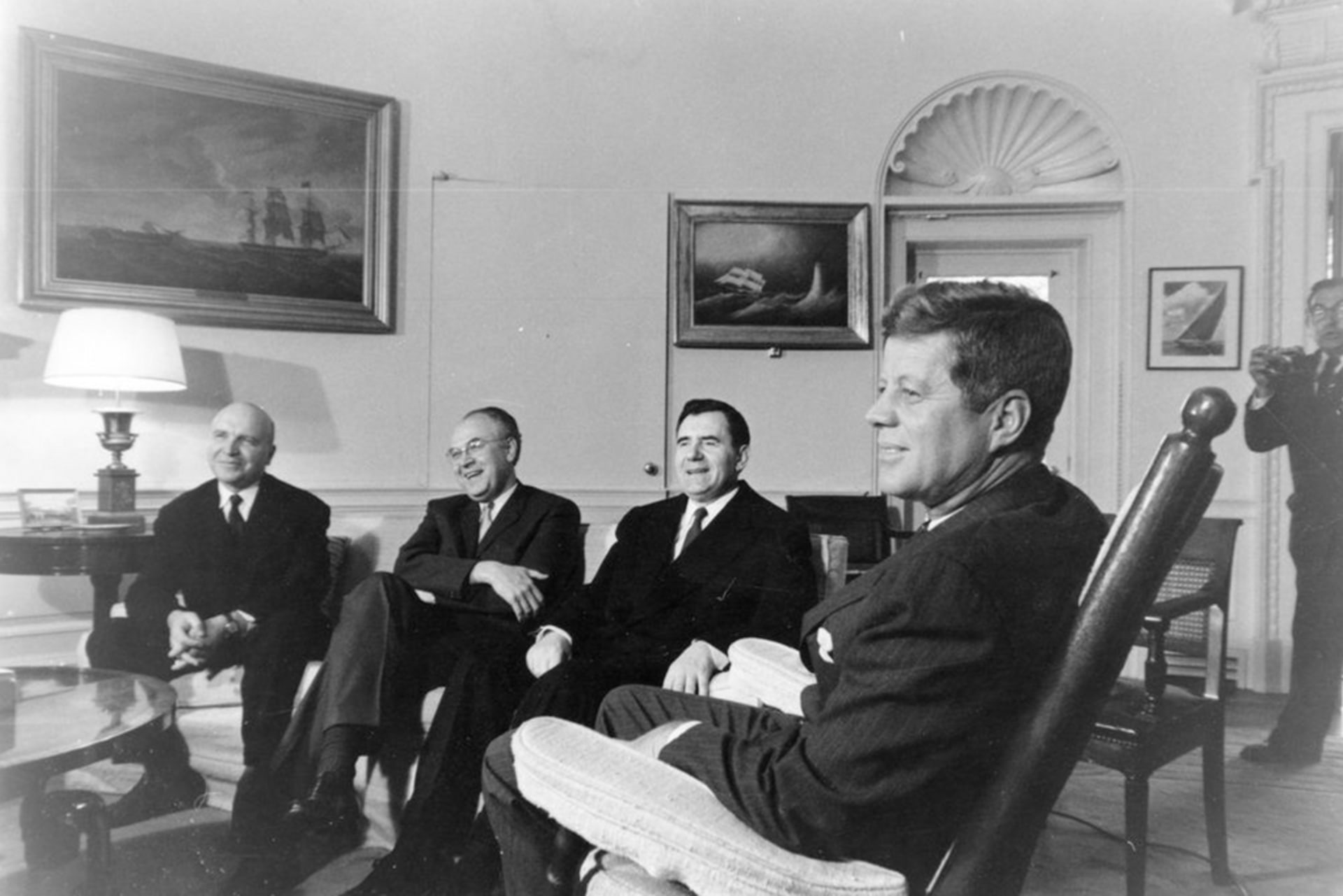 President John F. Kennedy meets USSR Minister of Foreign Affairs Andrei Gromyko on October 18, 1962.