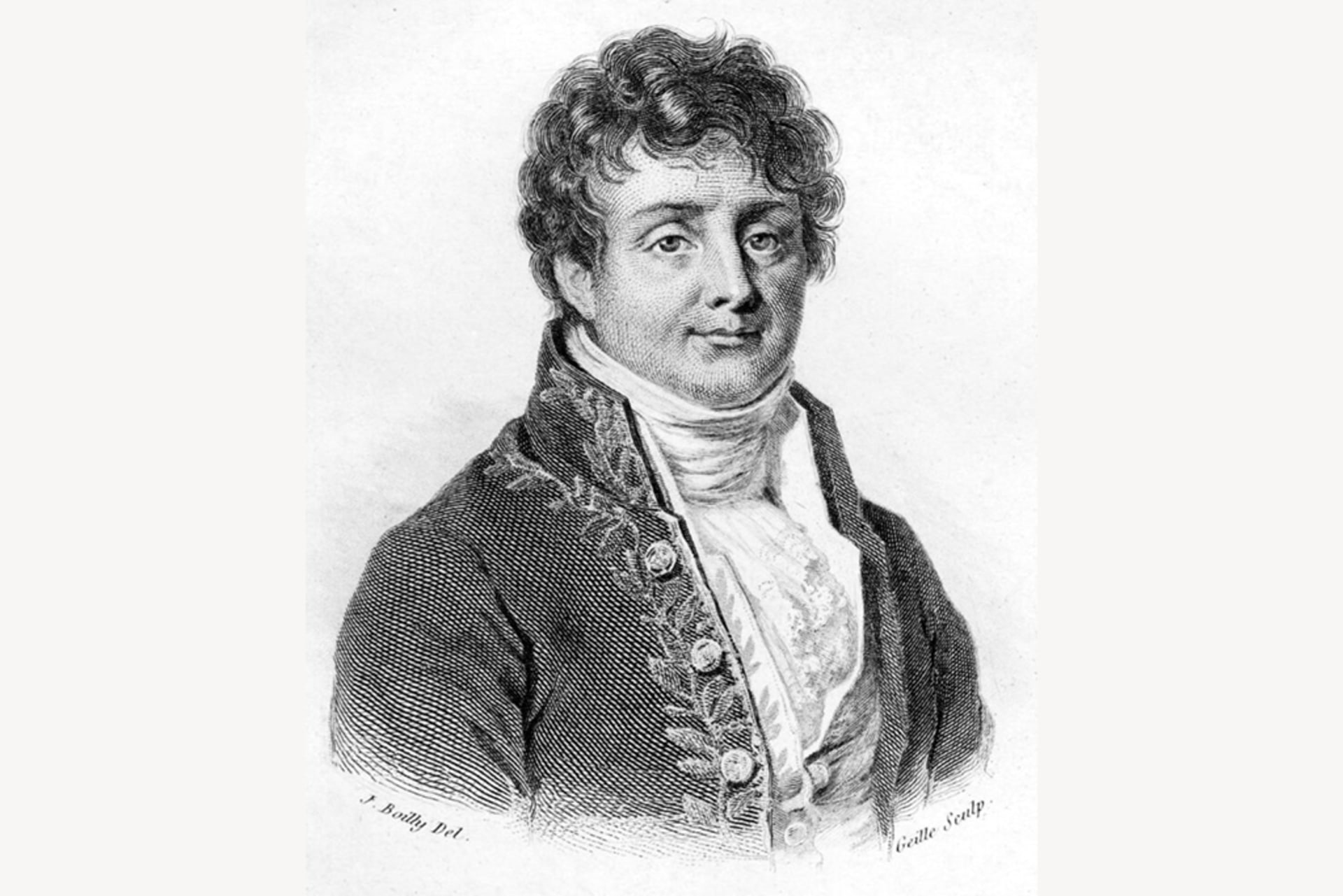A line engraving portrait of Jean-Baptiste-Joseph Fourier.