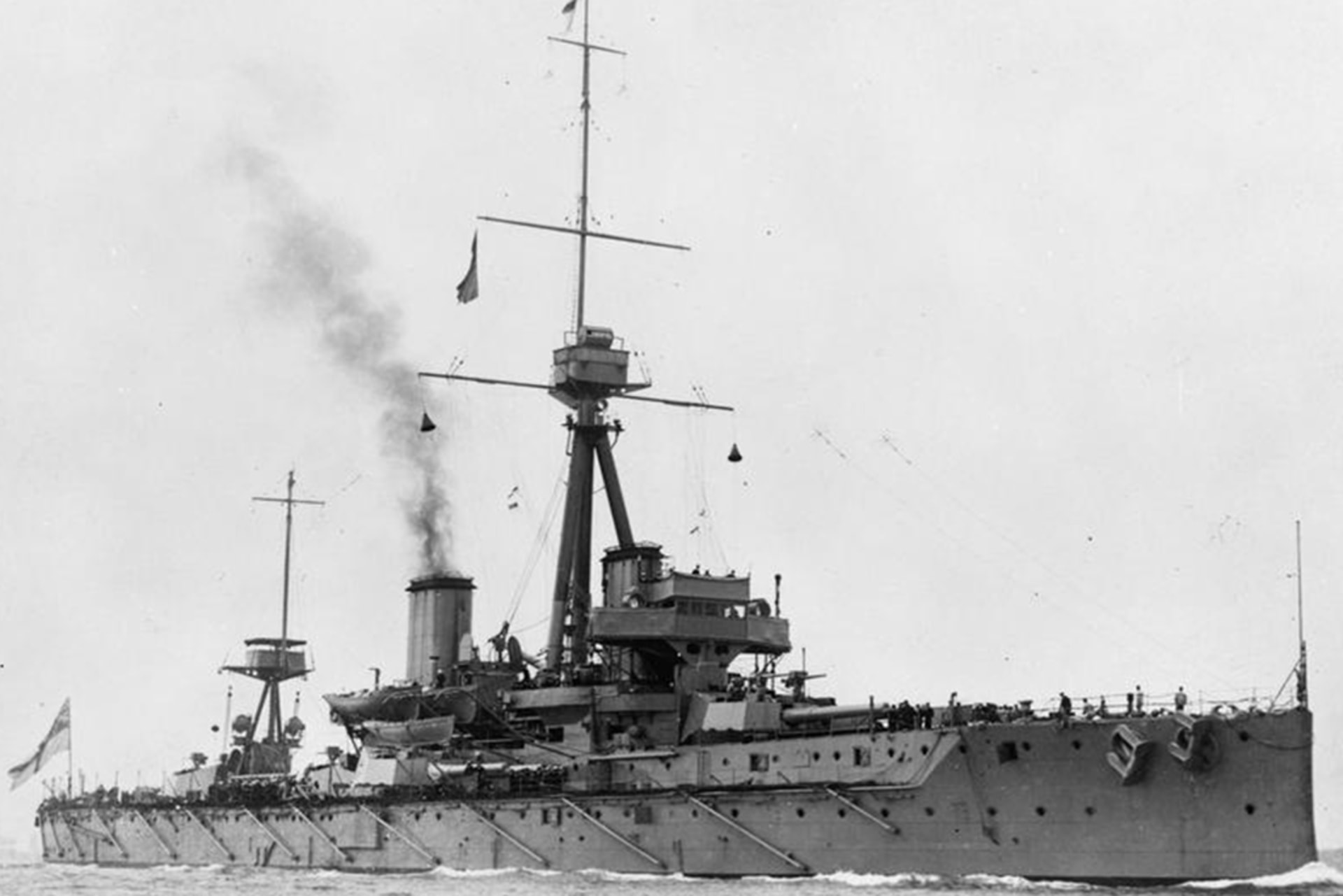 The HMS Dreadnought in 1907.