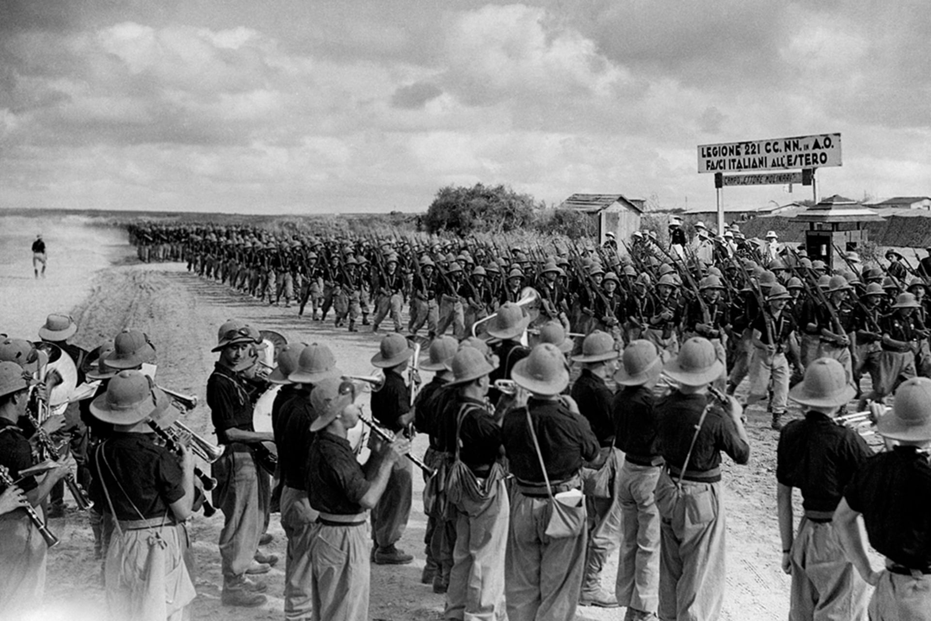 A group of Italian soldiers in Ethiopia in 1935 during the Second Italo-Ethiopian War.