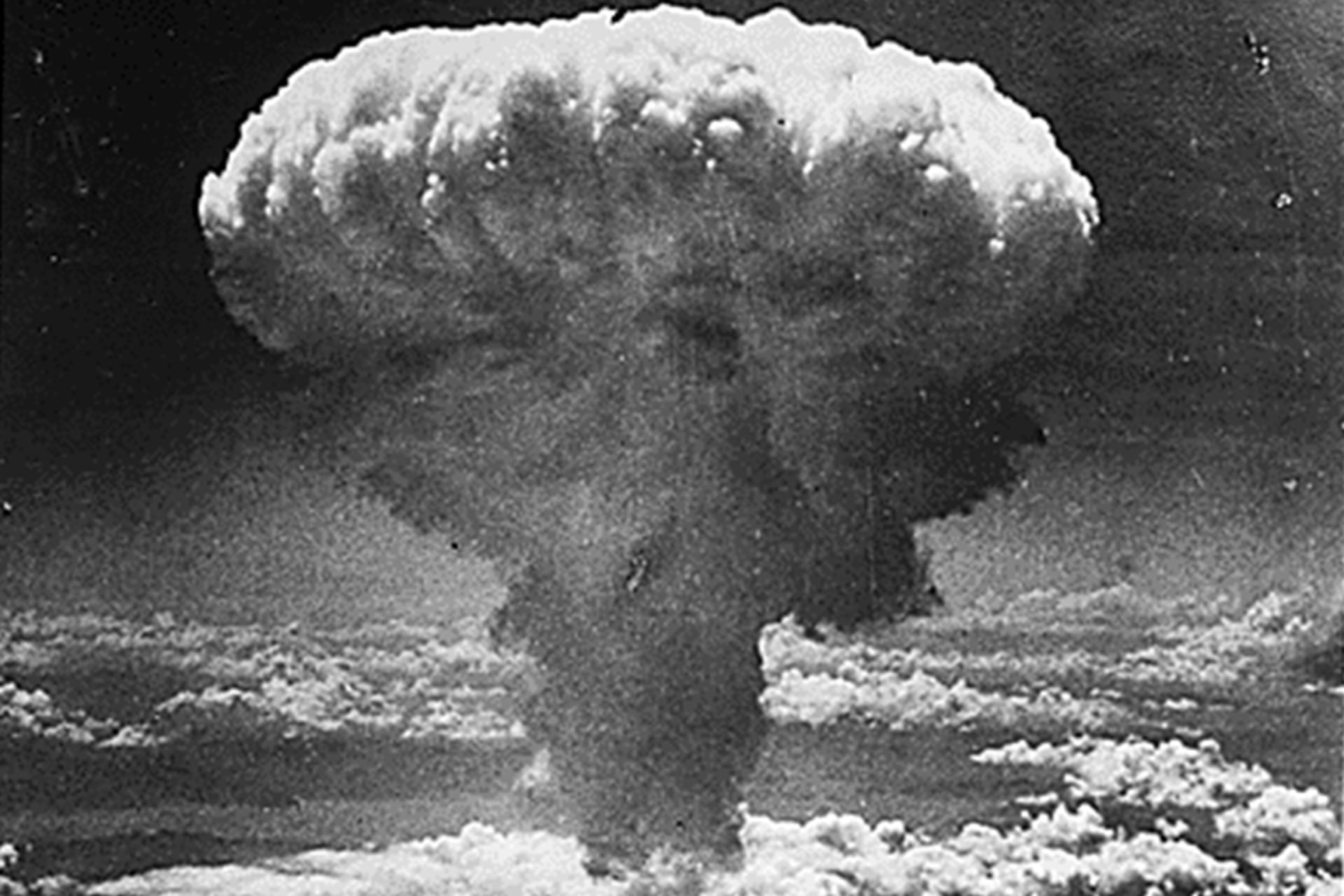 A mushroom cloud rises over Nagasaki, Japan, on August 9, 1945.