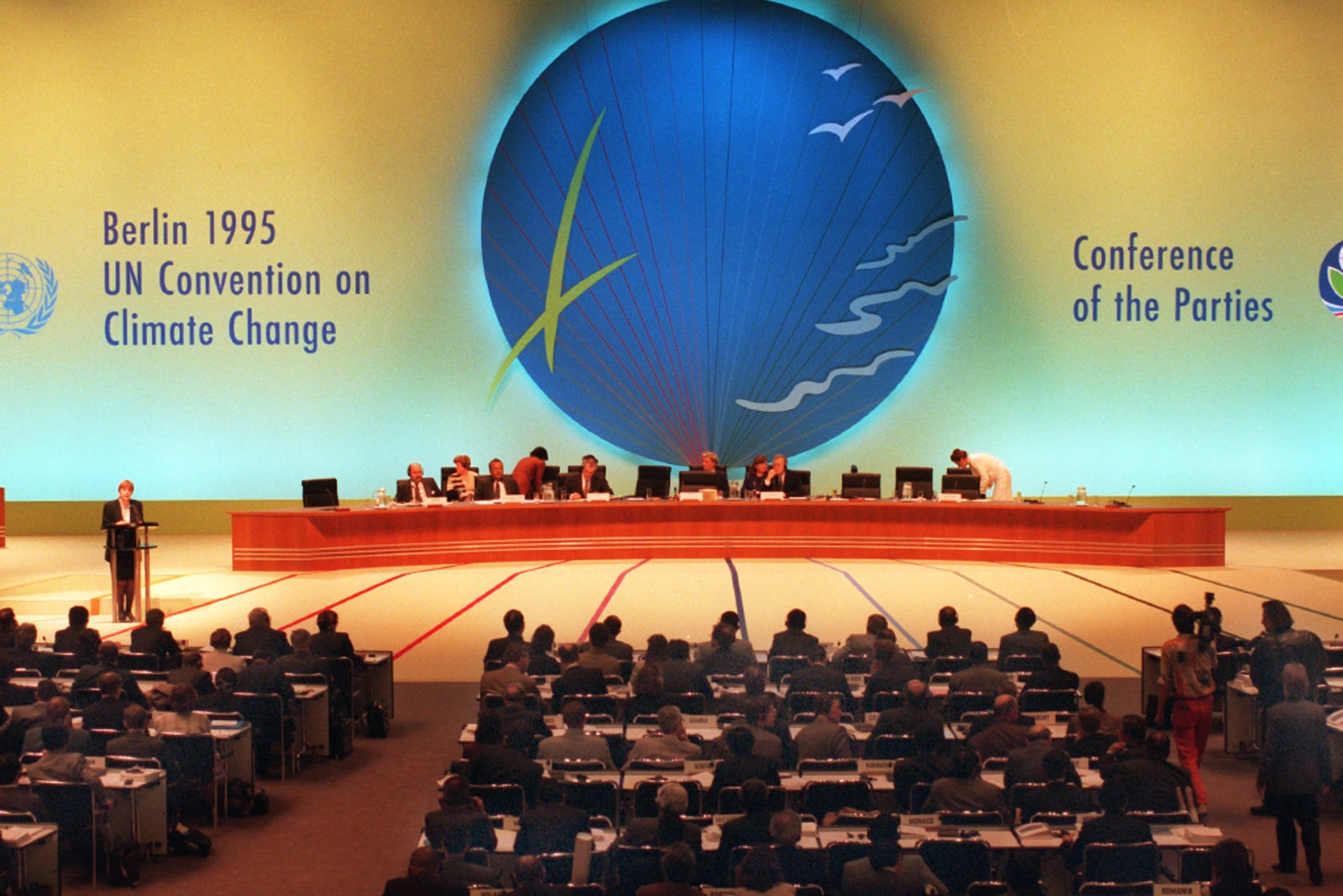 Delegates of the UN Convention on Climate Change's first Conference of the Parties in Berlin, Germany, on March 29, 1995.