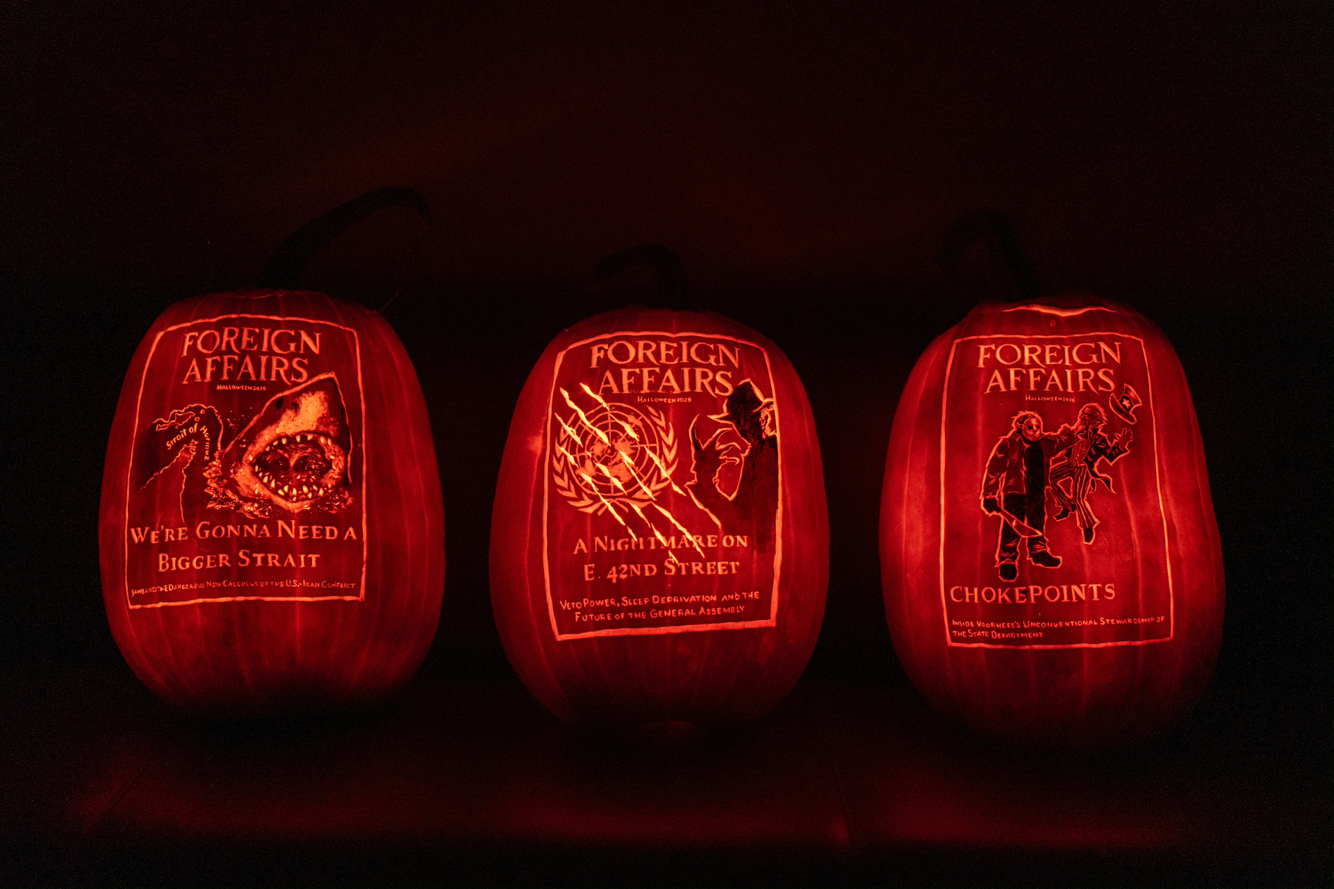 Pumpkins courtesy of CFR’s multitalented, carver extraordinaire Heather Ryerson.