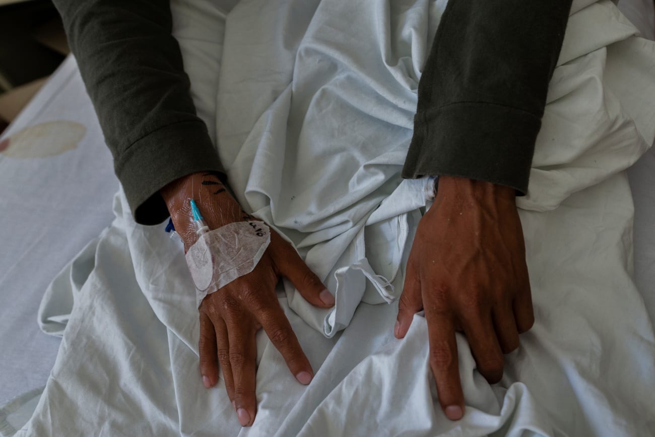 A man is treated for tuberculosis, at the Muniz public hospital, in Buenos Aires, Argentina, on January 11, 2019.