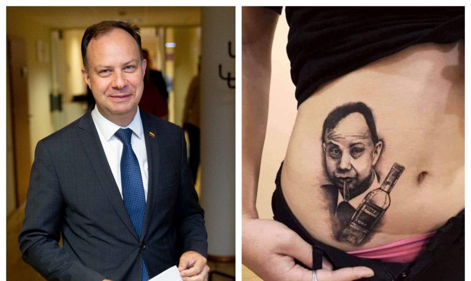 Former Health Minister Aurelijus Veryga was so associated with Lithuania's alcohol control policies that one citizen had his face tattooed on his body.