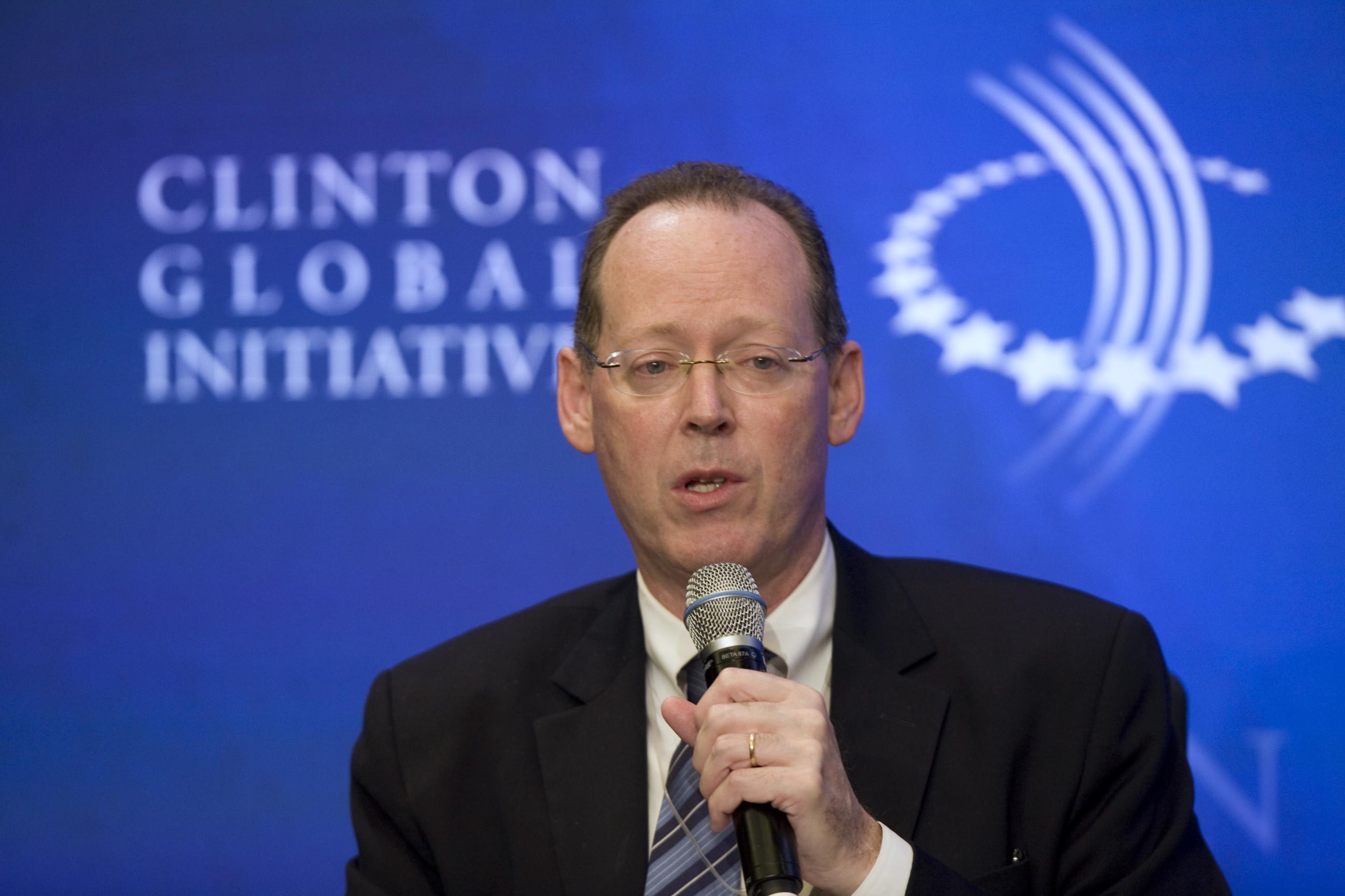 Dr. Paul Farmer, co-founder of Partners in Health, speaks during a discussion regarding initiatives to combat non-communicable diseases