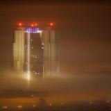 Buildings are seen as fog blankets the city of Skopje, Macedonia October 28, 2020.