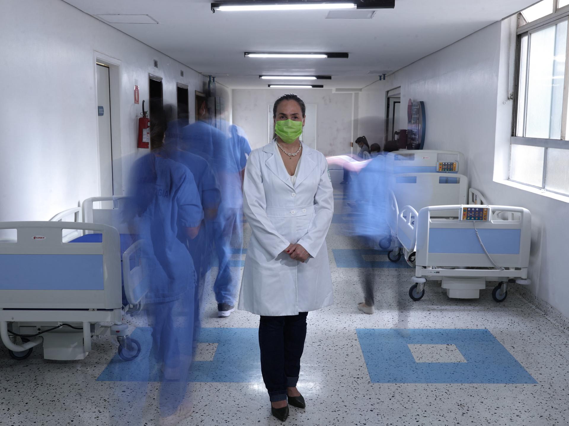 Ana Marcela Rojas Fonseca Hial, MD, who volunteered in COVID-19 vaccine trial for AstraZeneca, poses for a photograph, in Sao Paulo, Brazil, on December 10, 2020.