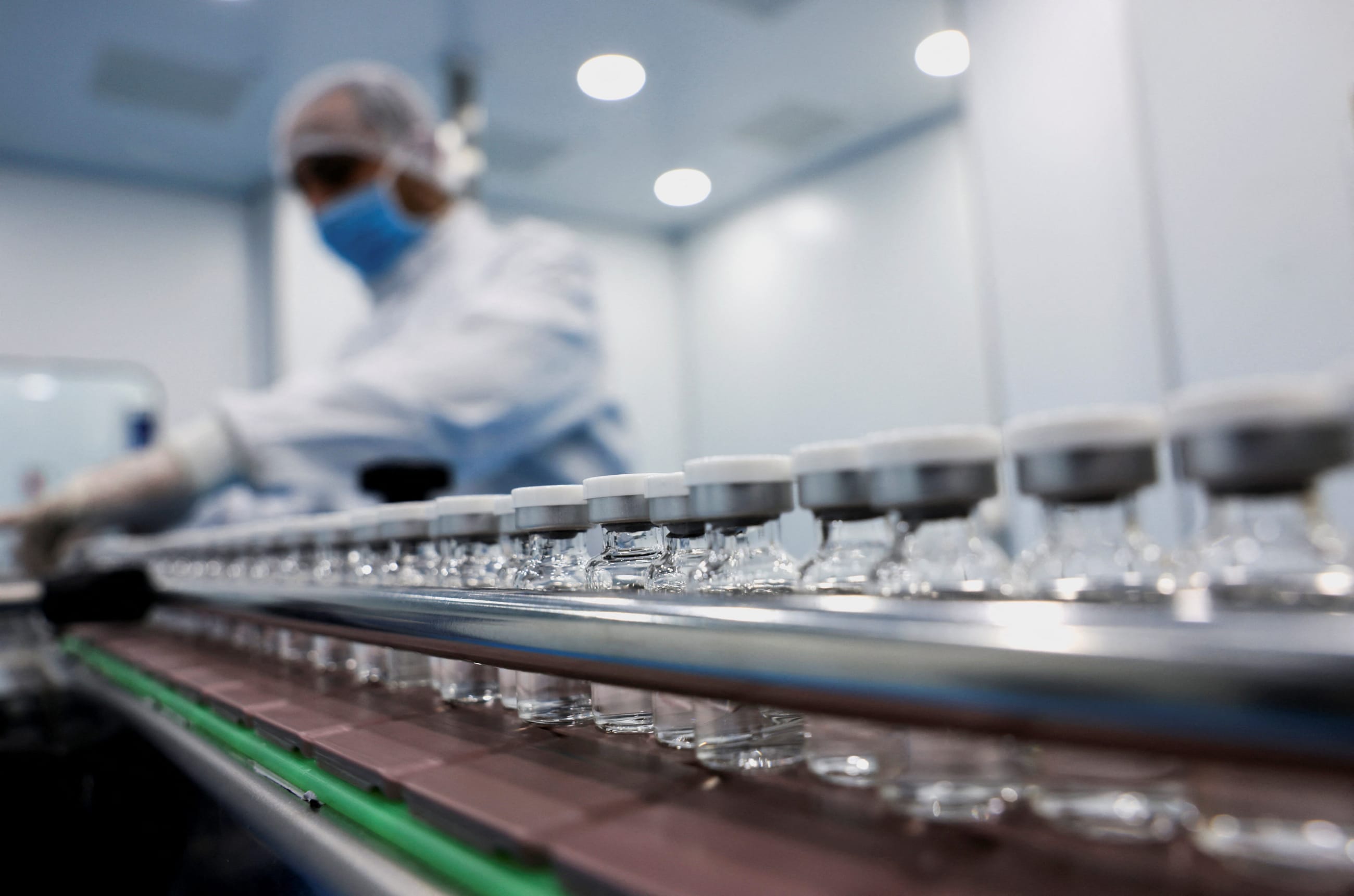 A laboratory technician works on production of Glargivin, an insulin manufactured by EVA Pharma, to help meet the growing need of the essential medicine for millions of diabetic patients, in Cairo, Egypt, on January 14, 2025.