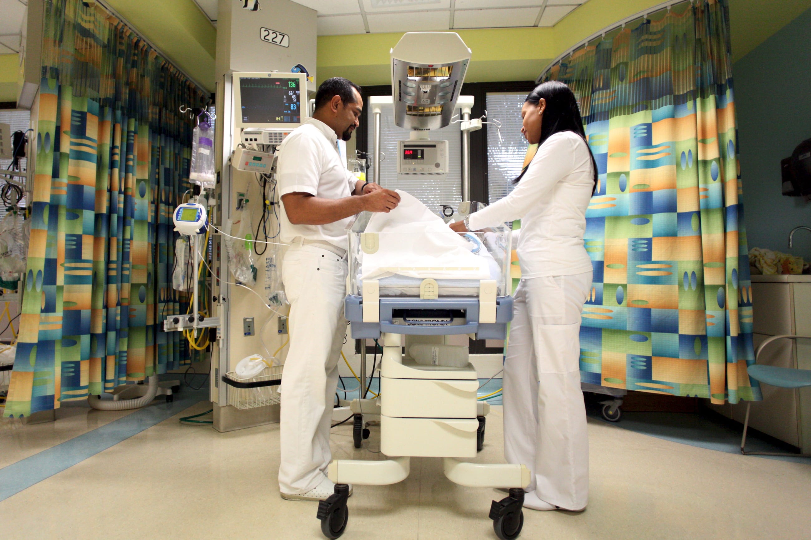 Nurses attend to a young patient at the Cardiovascular Center of Puerto Rico and the Caribbean, in San Juan, Puerto Rico, on October 21, 2015.