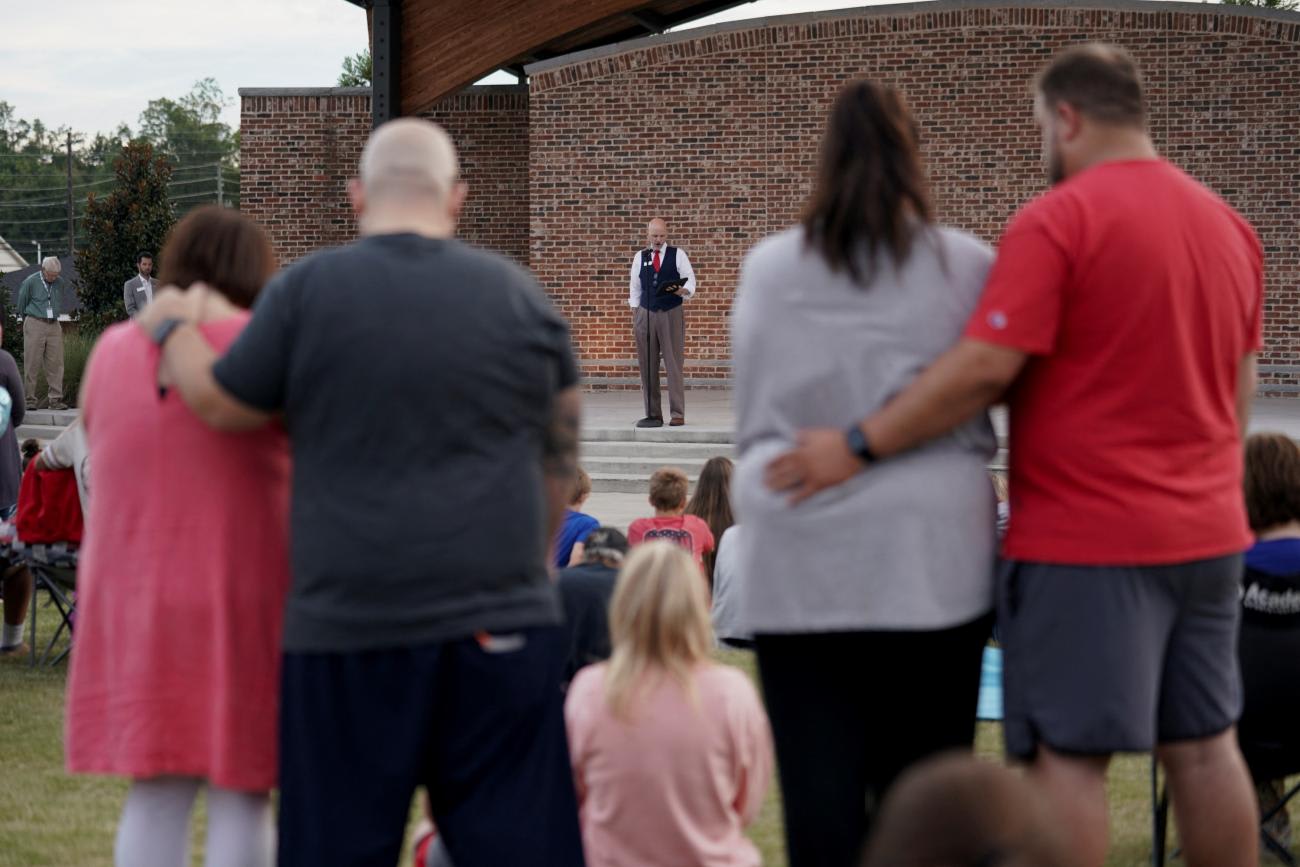 People attend a vigil at Jug Tavern Park following a shooting at Apalachee High School in Winder, Georgia, U.S. September 4, 2024. REUTERS/Elijah Nouvelage