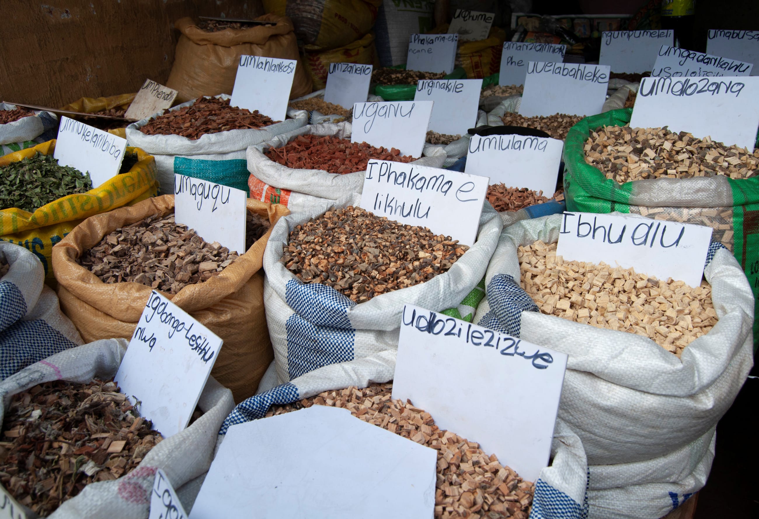 Plants used in traditional medicines are seen on sale at a market, in Durban, South Africa, on May 25, 2018.