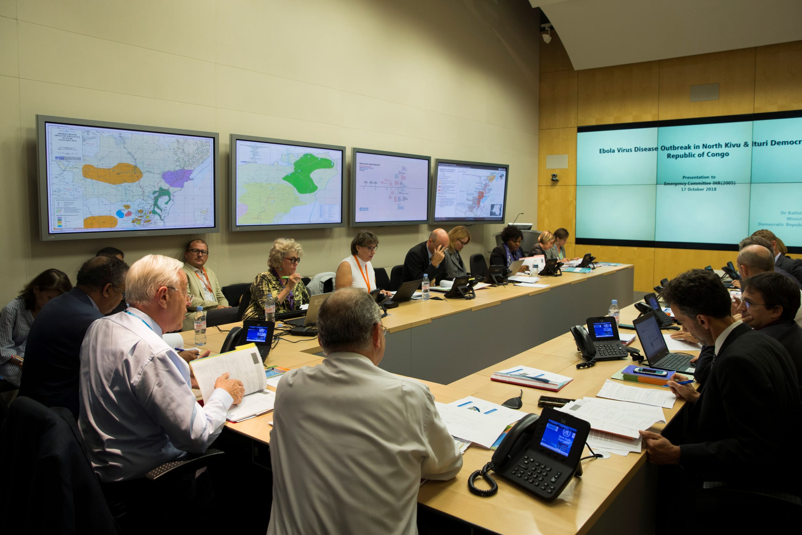 International Health Regulations Emergency Committee meeting on Ebola virus disease in Congo, in the headquarters of the World Health Organization (WHO) in Geneva, Switzerland, on October 17, 2018.