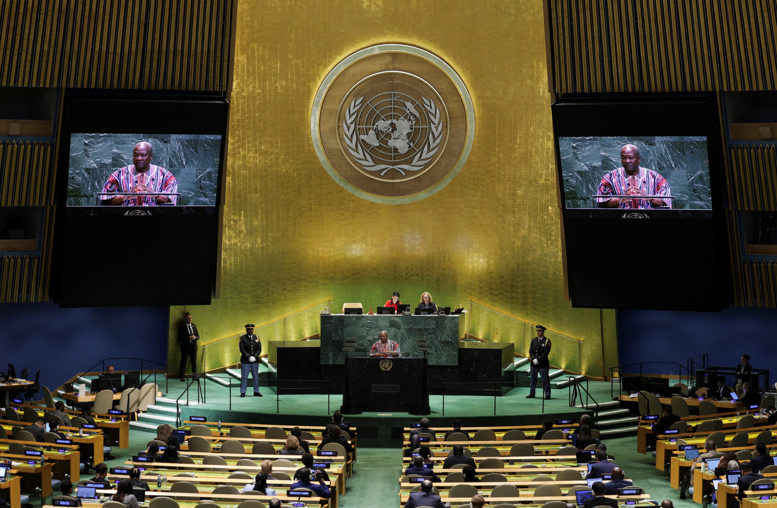 Ghana's President, John Dramani Mahama, addresses the 80th United Nations General Assembly, at the U.N. headquarters, in New York, U.S., September 25, 2025.
