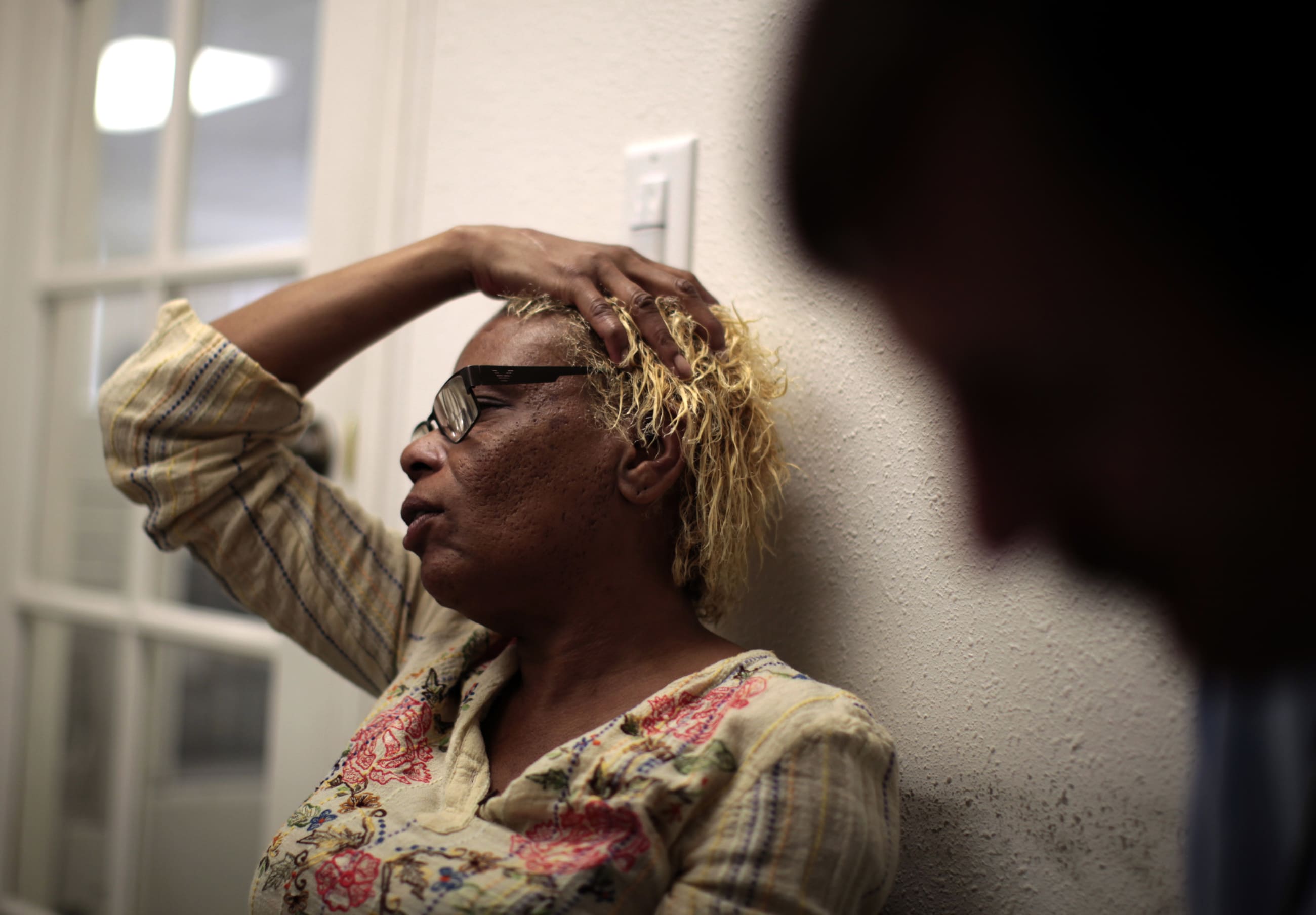 Rachel Lowe talks to a doctor about her migraines as part of a street medicine program between Venice Family Clinic and St. Joseph Homeless Day Center, in Venice, Los Angeles, California, on February 16, 2011.