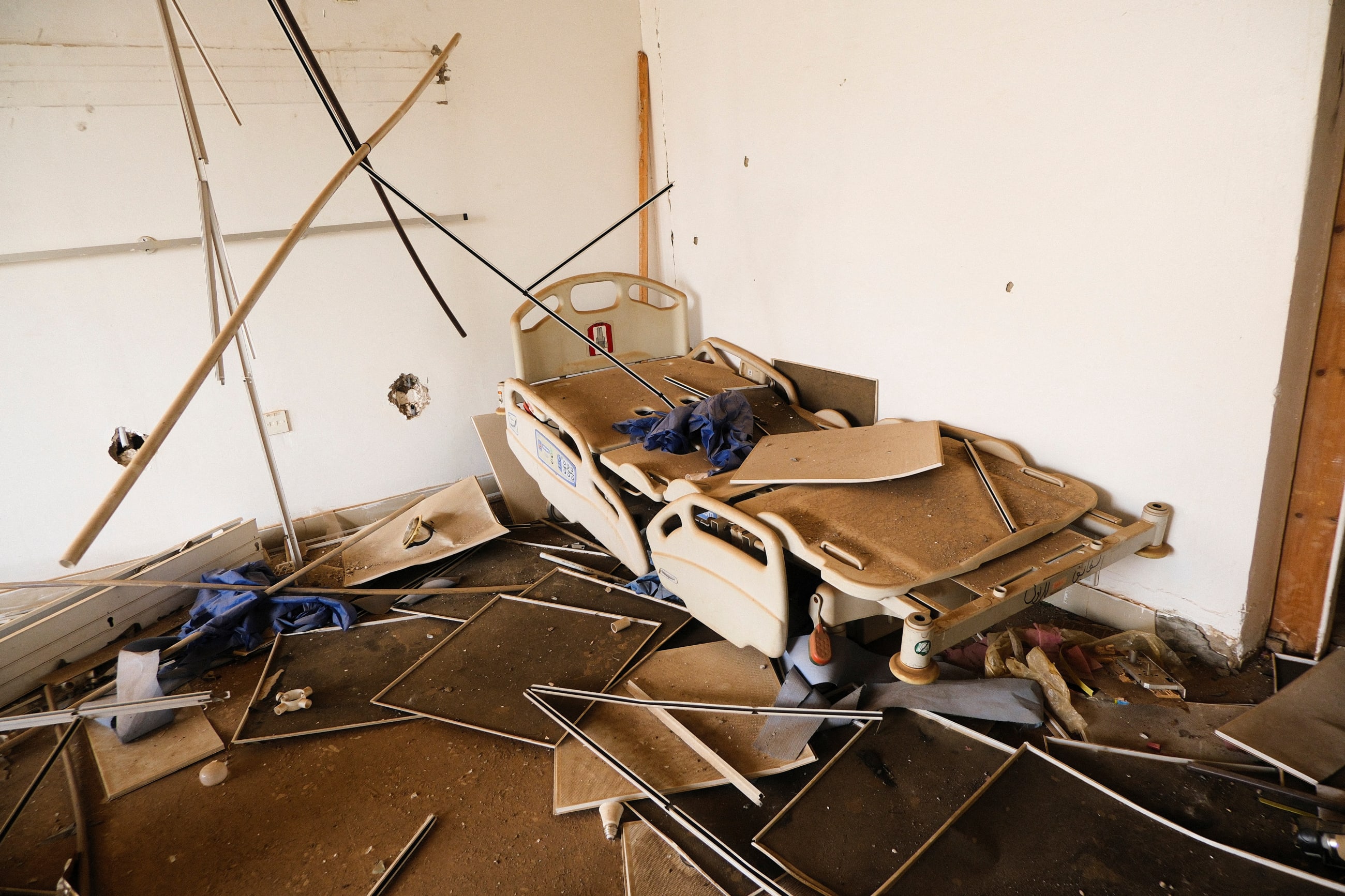 A view of a destroyed ward in Khartoum Hospital, in Khartoum, on Sudan April 26, 2025.