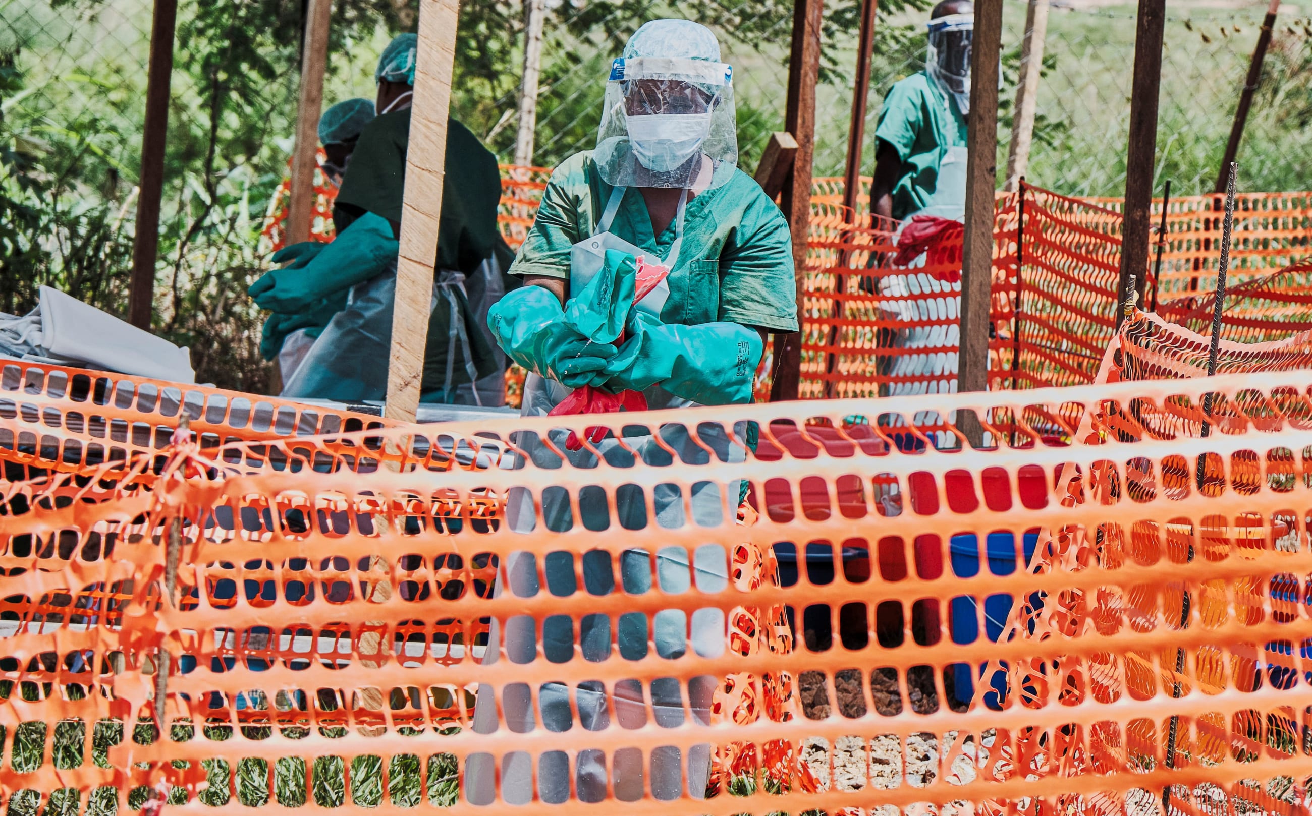 A medical team from the Alliance for International Medical Action set up an Ebola treatment center for the Ebola response, in Rwampara, Ituri province, Democratic Republic of Congo, on May 29, 2026.