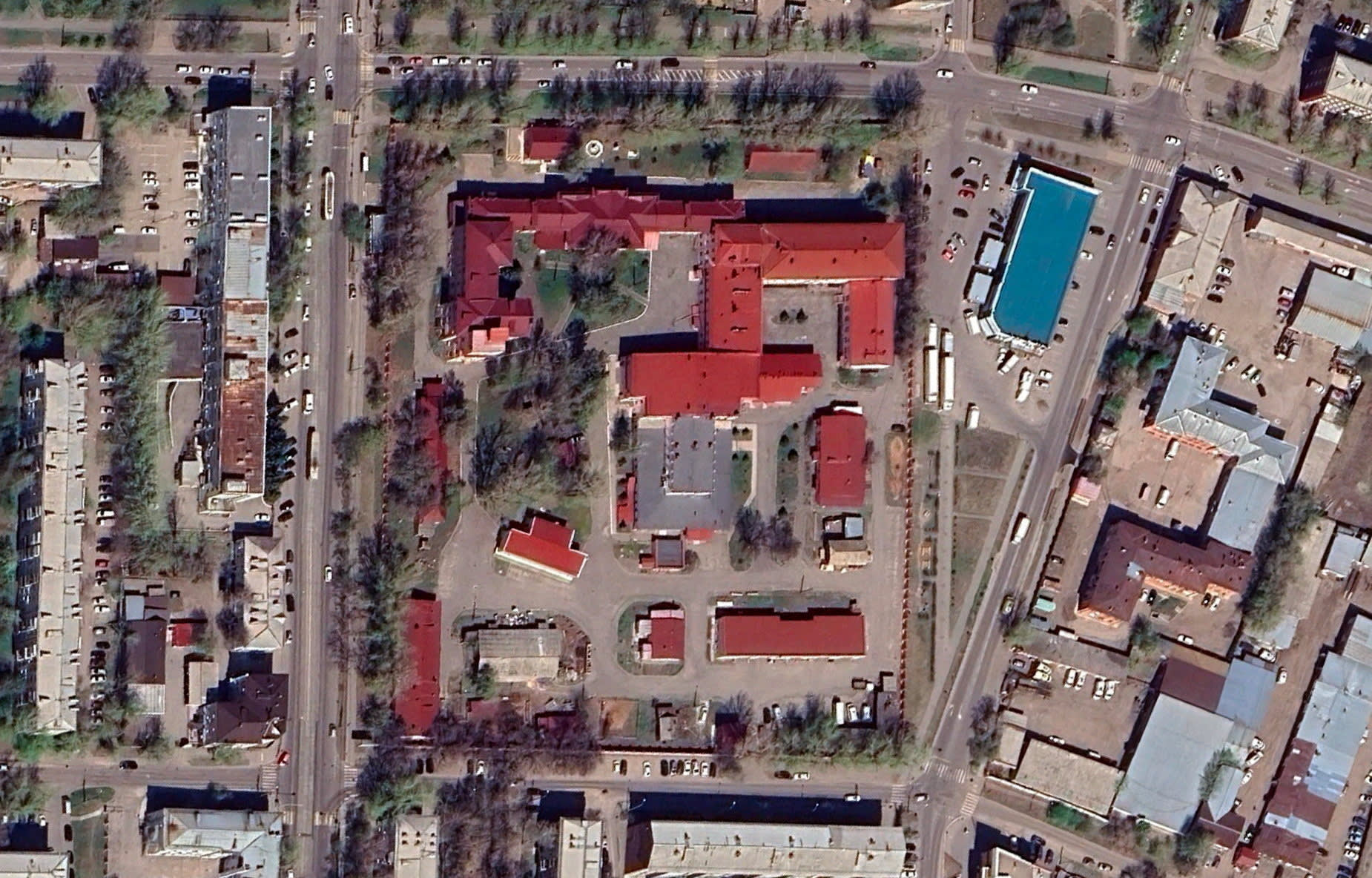 A satellite image shows the Anti-Plague Institute of Siberia and the Far East, in Irkutsk, Russia, on May 8, 2025.