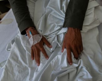 A man is treated for tuberculosis, at the Muniz public hospital, in Buenos Aires, Argentina, on January 11, 2019.