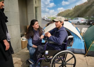 MedGlobal teams provide urgent support to internally displaced persons, in Beirut, Lebanon, on March 16, 2026.