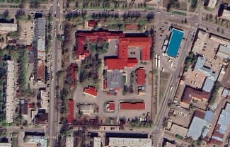 A satellite image shows the Anti-Plague Institute of Siberia and the Far East, in Irkutsk, Russia, on May 8, 2025.