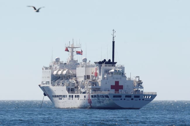 Chinese medical ship Silk Road Ark is seen after arriving at the port city of Valparaiso, Chile, on February 27, 2026.