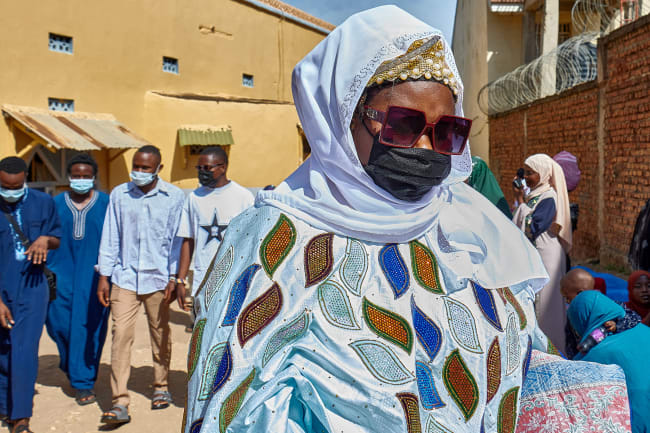 Muslim faithful leave after attending prayers marking the Muslim holiday of Eid al-Adha, as authorities intensify efforts to contain a new Ebola outbreak caused by the Bundibugyo virus strain, at the Central Mosque in Bunia town, Ituri province, Democratic Republic of Congo, May 27, 2026.