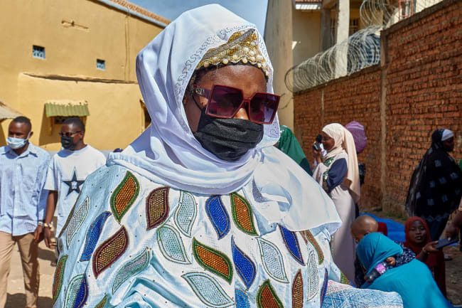 Muslim faithfuls leave after attending prayers marking Eid al-Adha, as authorities intensify efforts to contain a new Ebola outbreak caused by the Bundibugyo virus strain, at the Central Mosque in Bunia town, Ituri province, Democratic Republic of Congo
