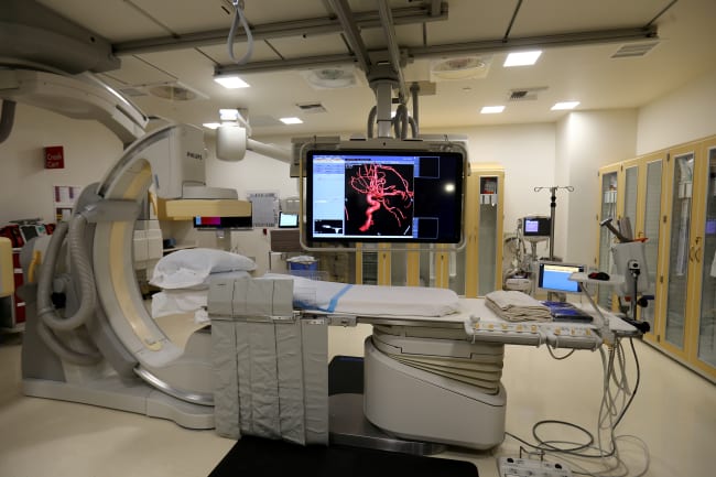 Technology in the Interventional Radiology room is shown at the newly constructed Kaiser Permanente San Diego Medical Center hospital, in San Diego, California, on April 17, 2017.
