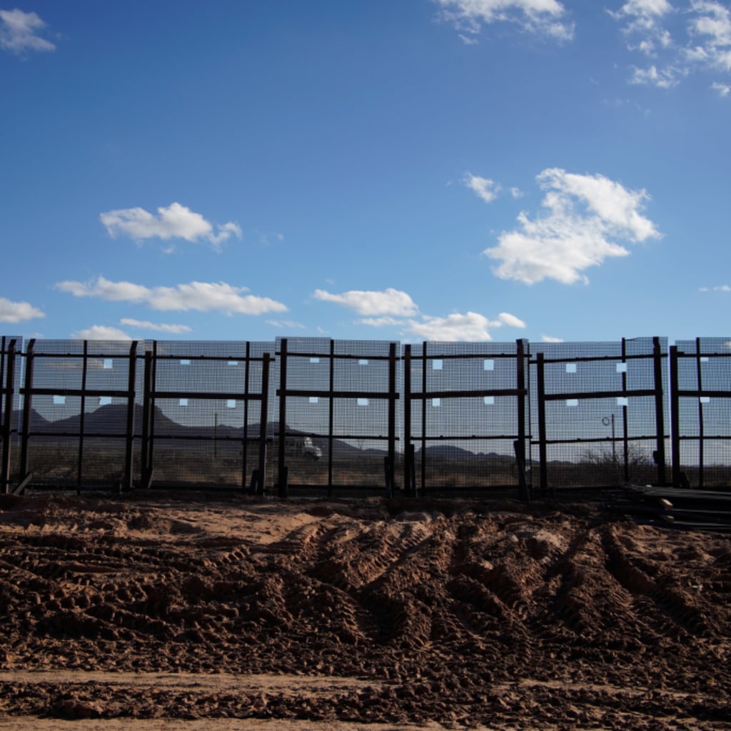 <p>A partially constructed border wall near Sunland Park, New Mexico, on January 22, 2021.</p>
