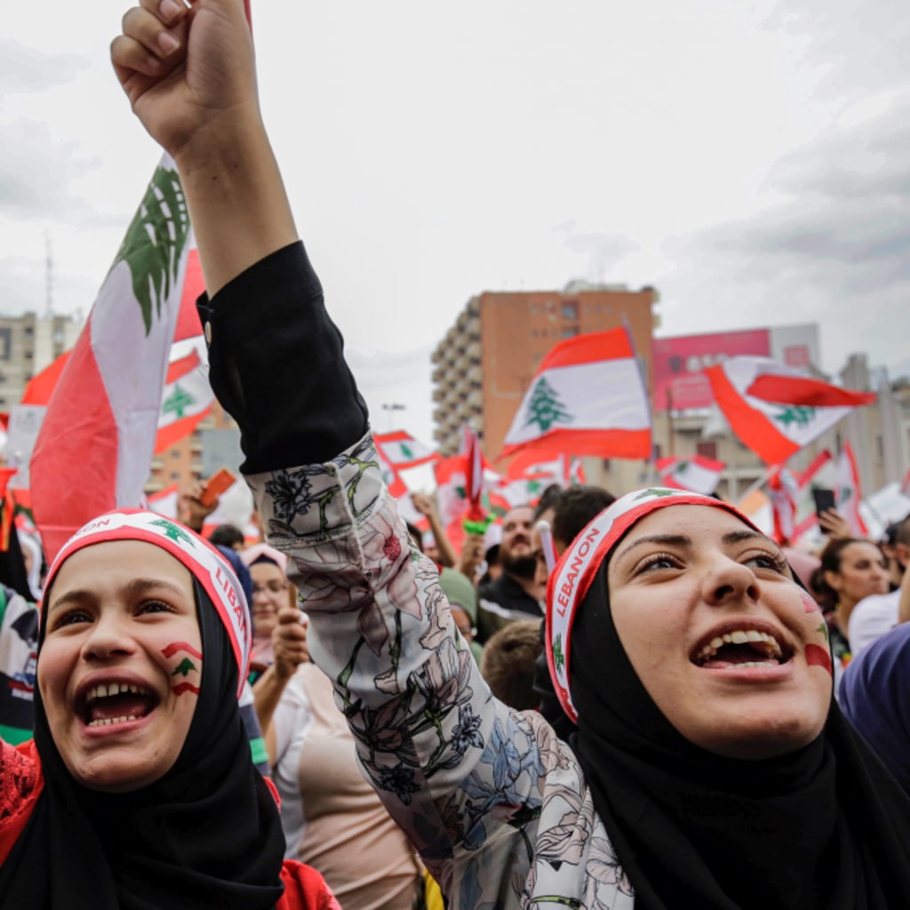 <p>Protestors in Lebanon.</p>
