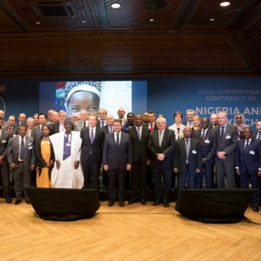 <p>The participants to the Oslo Humanitarian Conference on Nigeria and the Lake Chad Region pose for a family photo in Oslo, Norway February 24, 2017. </p>
