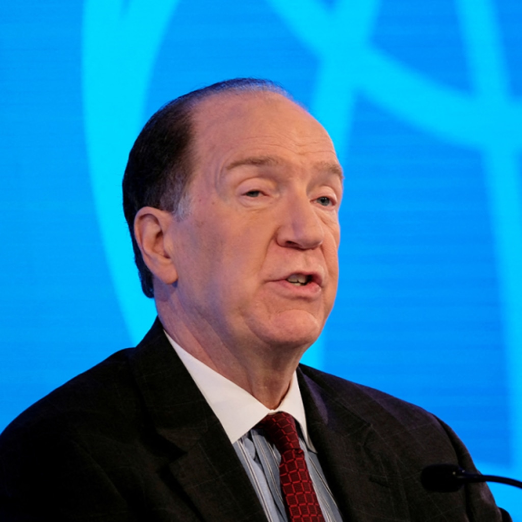 David Malpass speaking at event