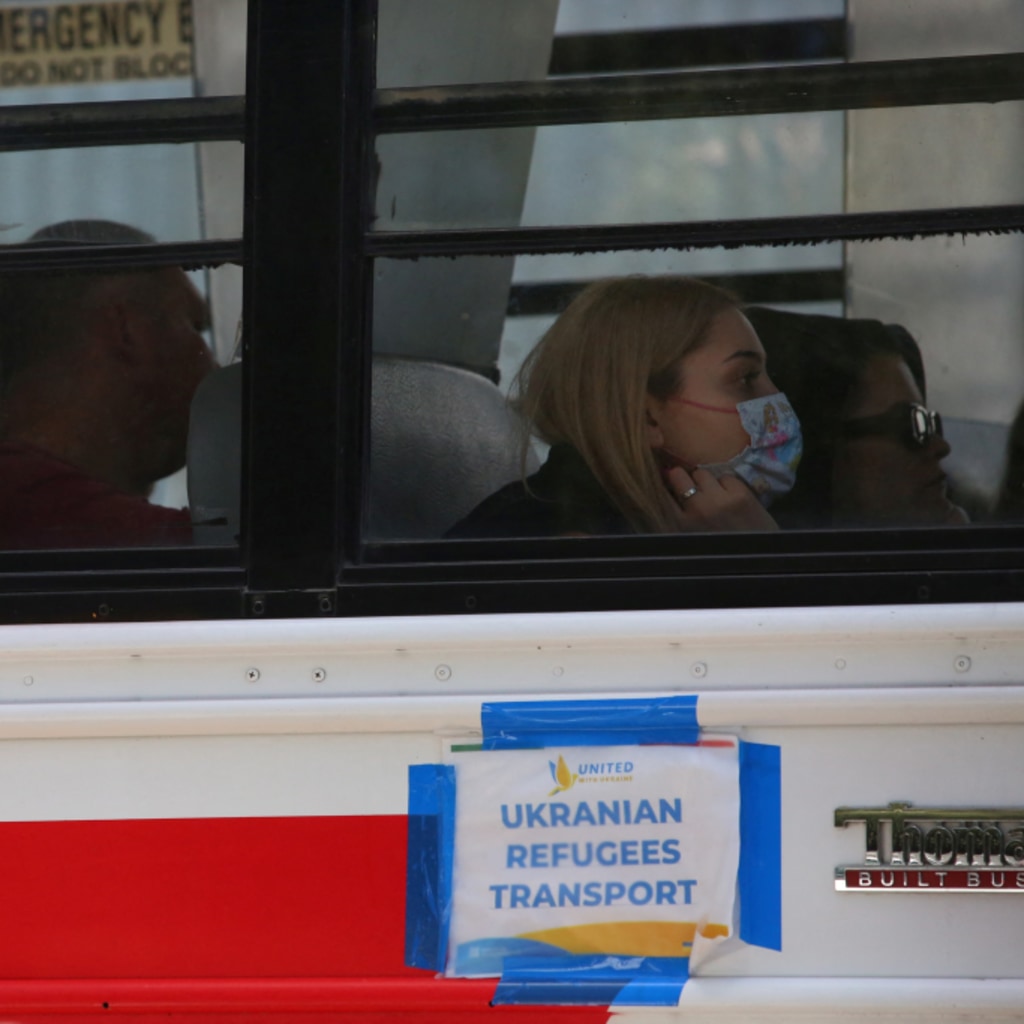 <p>Ukrainians wait to cross the U.S. border in Tijuana</p>
