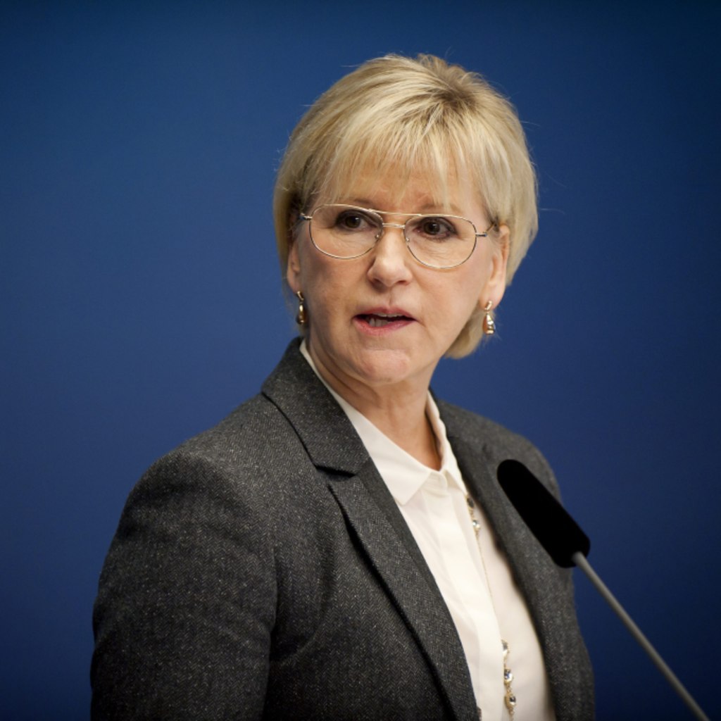 Sweden's Former Foreign Minister, Margot Wallström, at a news conference at the Rosenbad government building in Stockholm, Sweden. October 30, 2014.