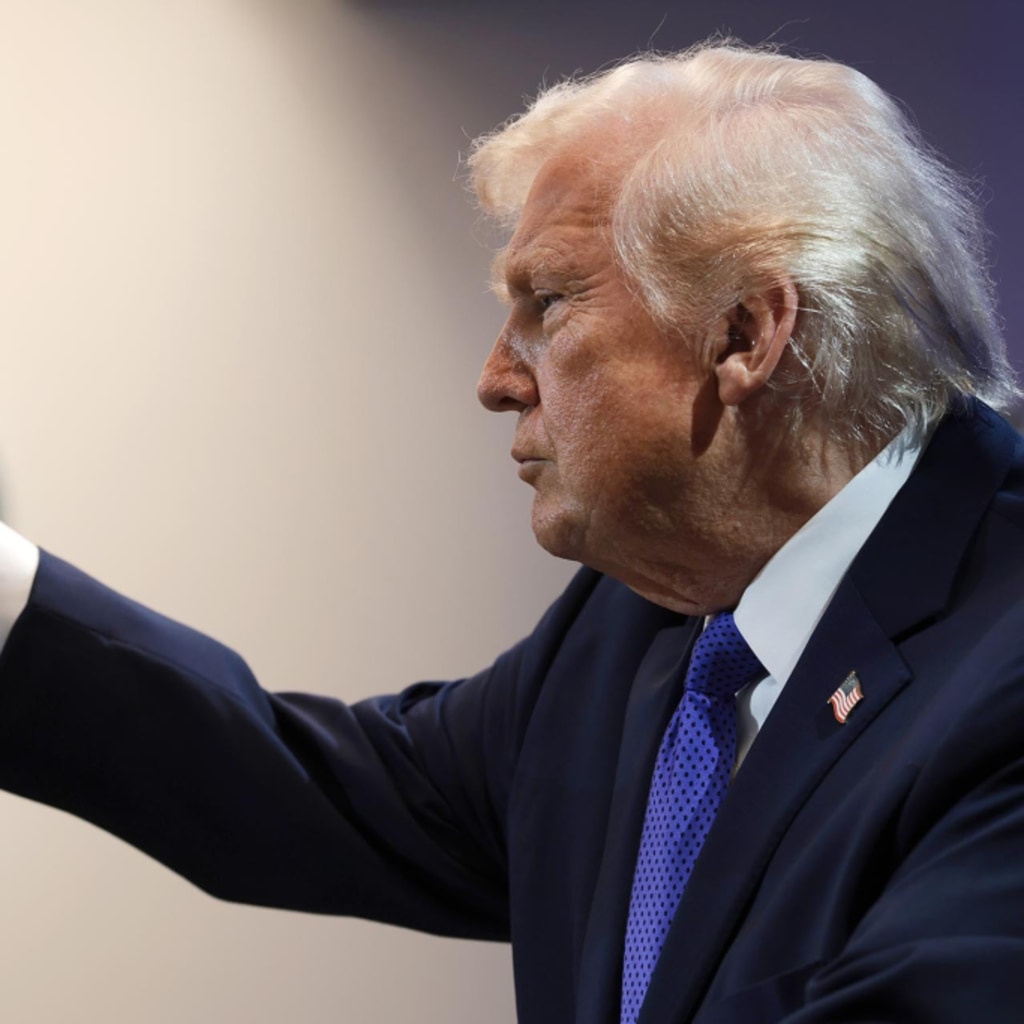 resident Donald Trump speaks during a press briefing held at the White House on February 20, 2026 in Washington, DC.