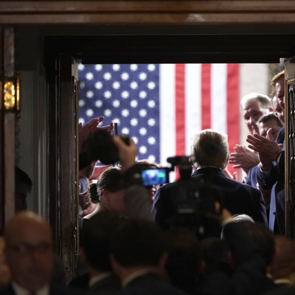 Image of Trump entering Congress.