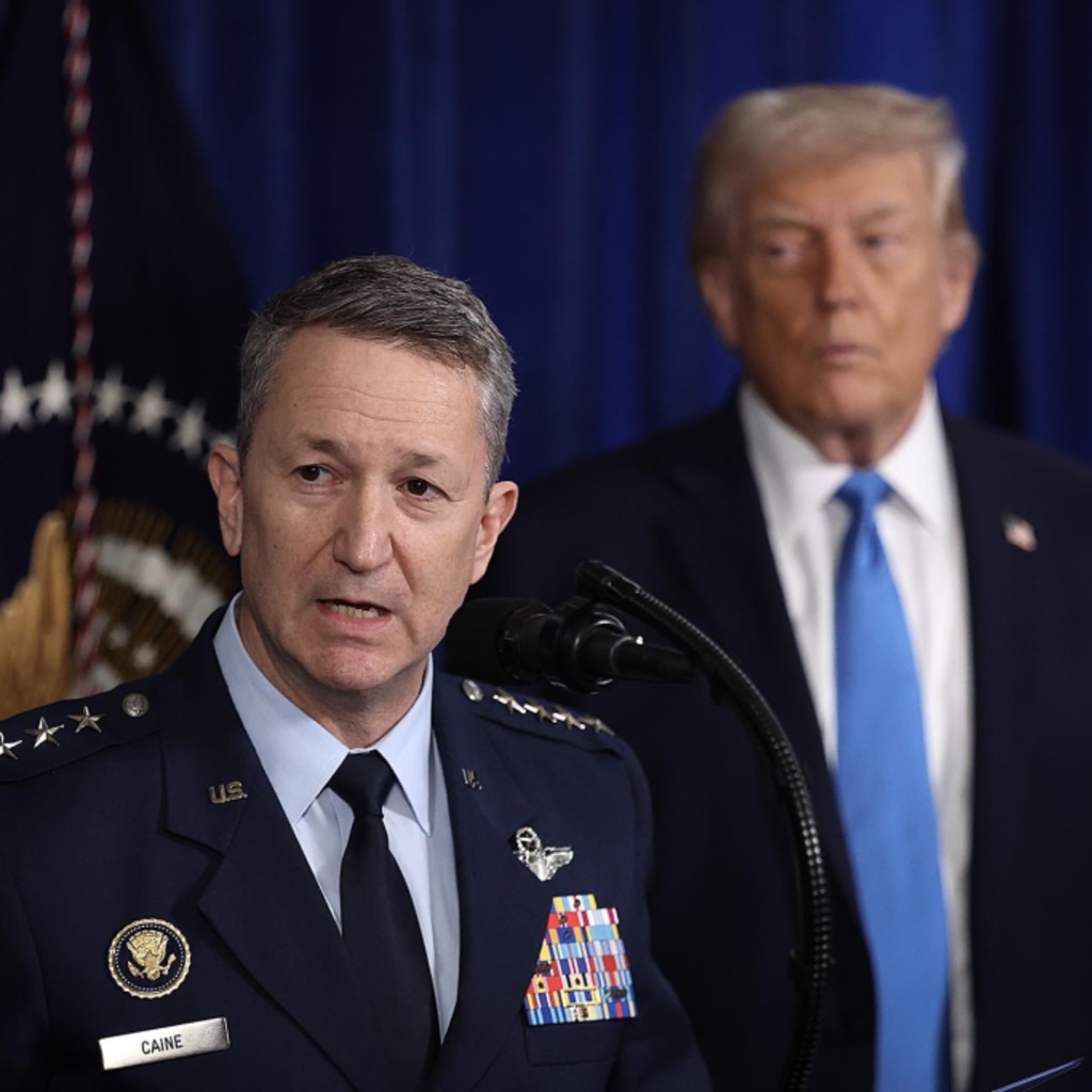 Chairman of the Joint Chiefs of Staff Dan Caine speaks during a press conference with U.S. President Donald Trump at Mar-a-Lago club on January 03, 2026, in Palm Beach, Florida.