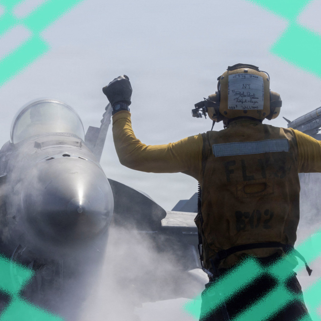 An F/A-18F Super Hornet prepares to launch from the USS Abraham Lincoln during Operation Epic Fury, February 28, 2026.