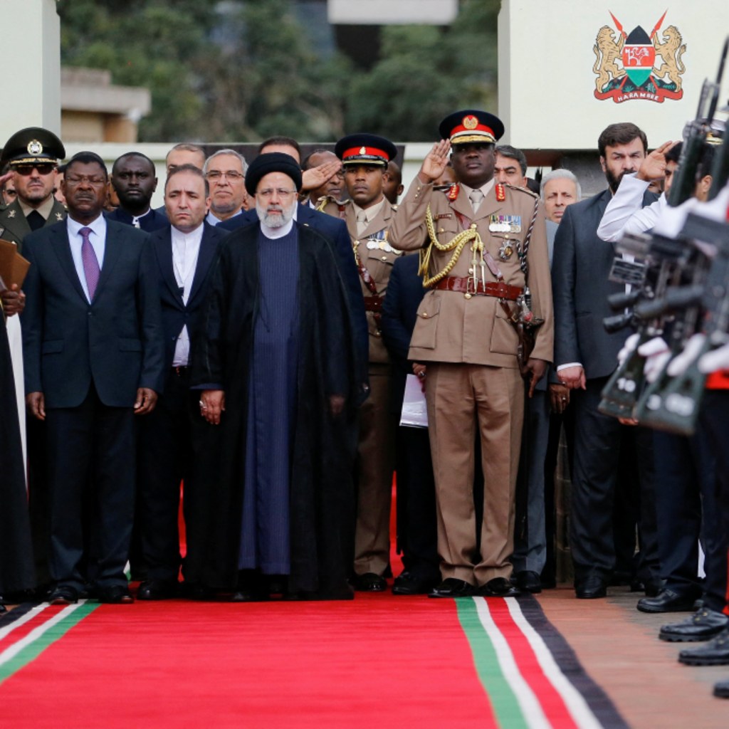 Iran's President Ebrahim Raisi leaves after laying a wreath at the Mzee Jomo Kenyatta's mausoleum during his three-country African tour, as part of efforts to reduce the Islamic Republic's economic isolation.
