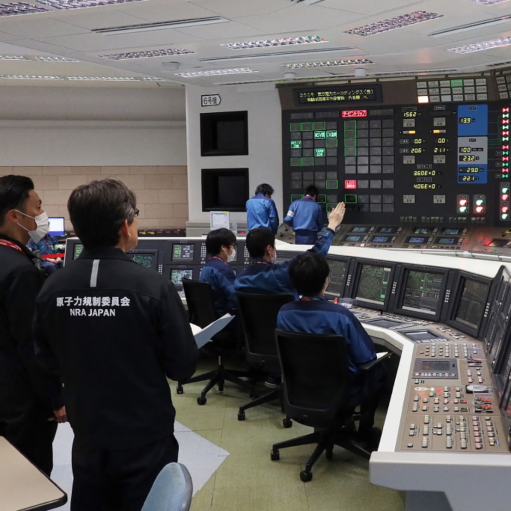 Image of nuclear power plant workers in Japan.