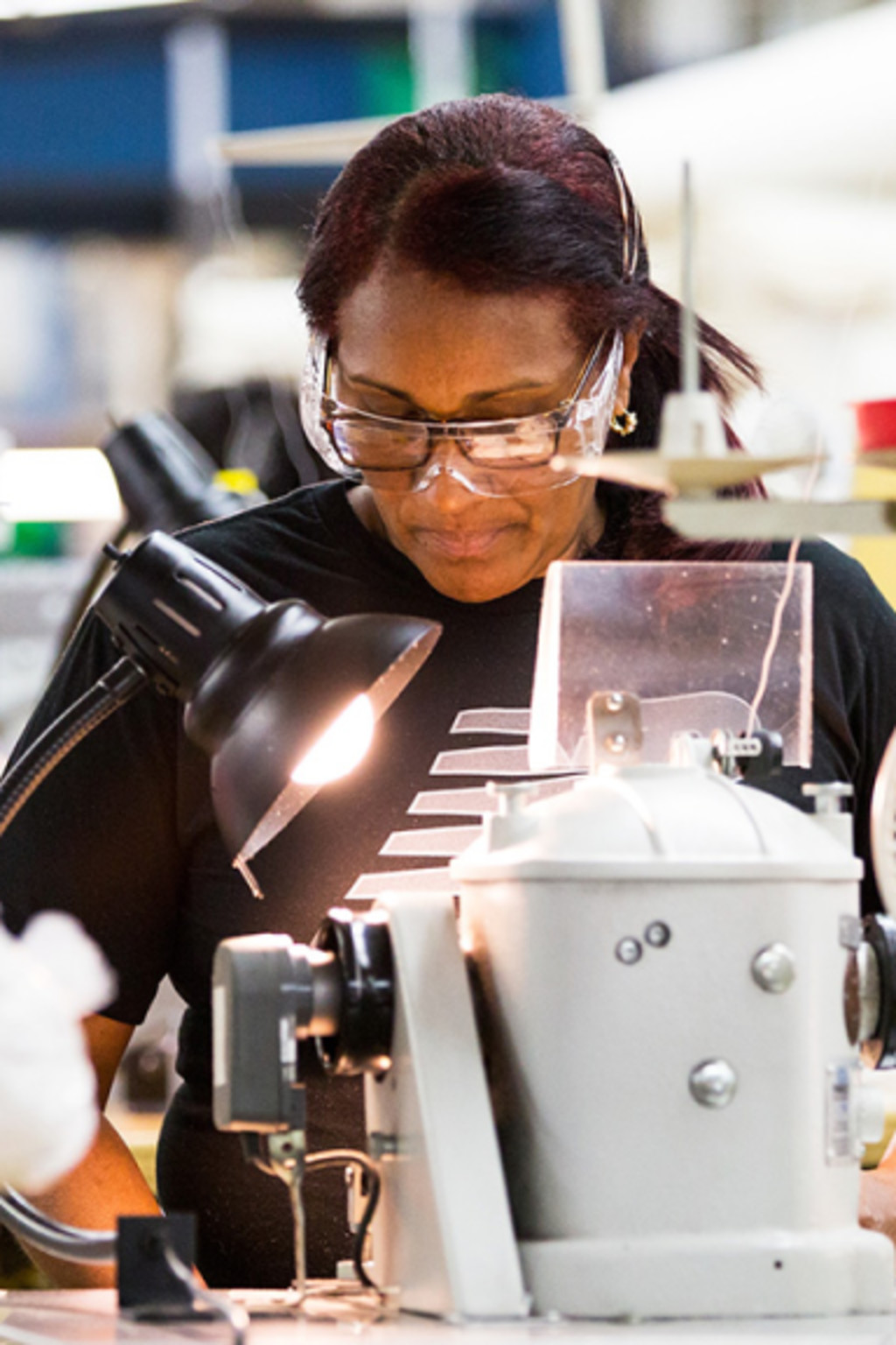 <p>A factory worker at the New Balance Shoe Factory in Lawrence, Massachusetts.</p>