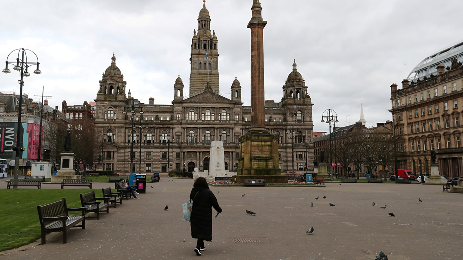 The streets in Glasgow, where the 2020 climate talks were set to take place, are mostly empty amid the pandemic. Russell Cheyne/Reuters