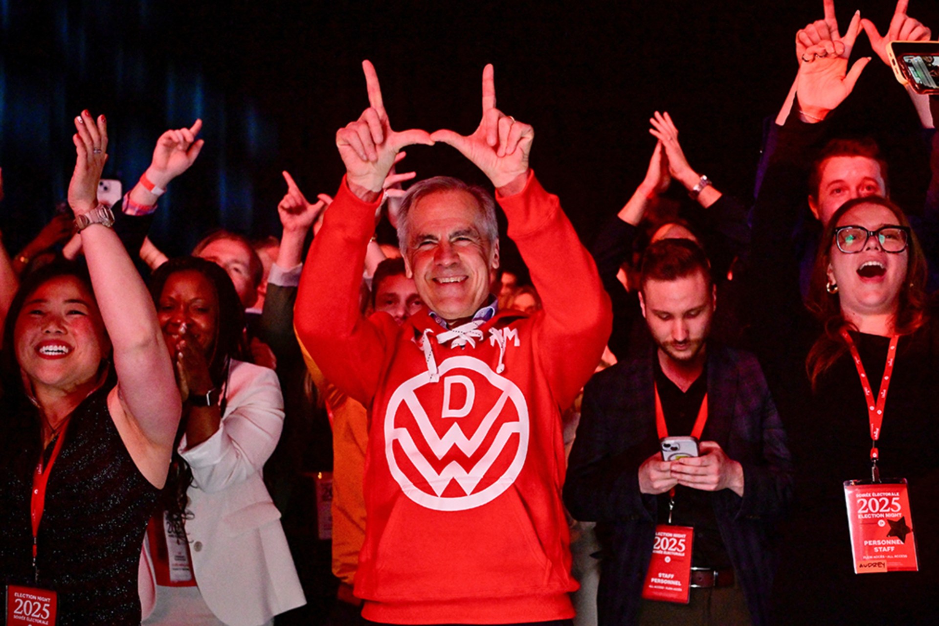 <p>Canada’s Prime Minister Mark Carney gestures during an event at the Liberal Party election night headquarters in Ottawa, Ontario, Canada April 29, 2025.</p>
