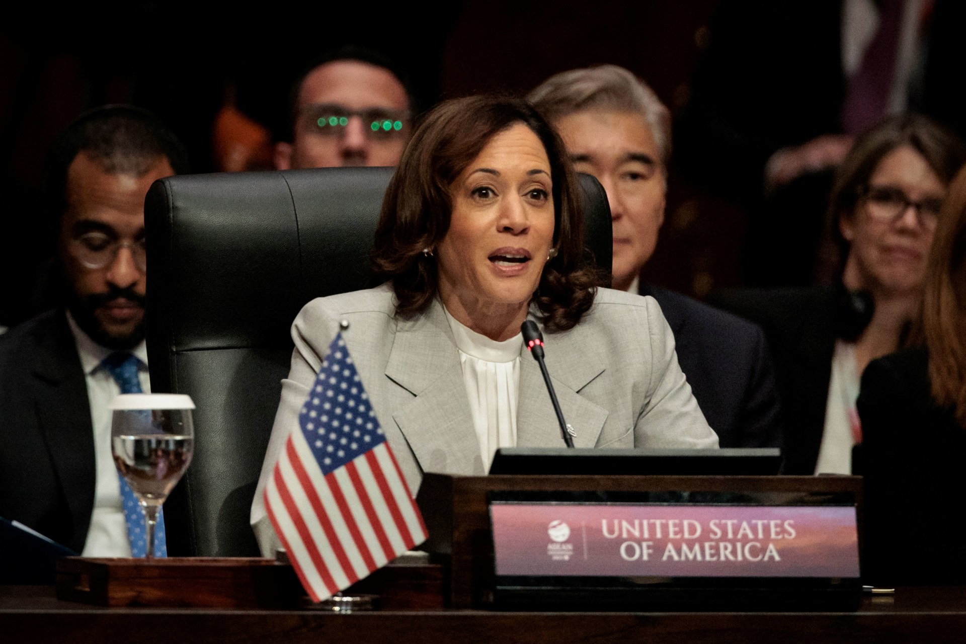 <p>U.S. Vice President Kamala Harris attends the 11th ASEAN-U.S. Summit during the 43rd ASEAN Summit in Jakarta, Indonesia, on September 6, 2023.</p>