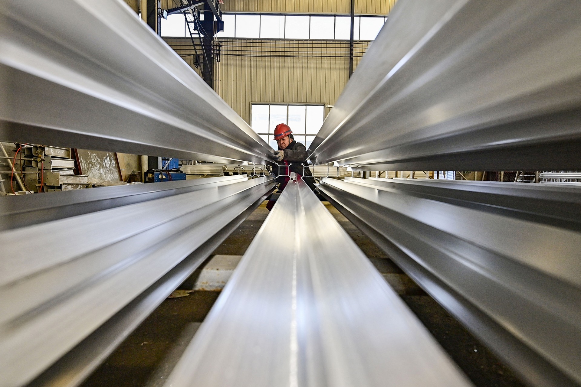 <p>An employee works at a steel factory in China’s Shandong Province, in January 2024.</p>
