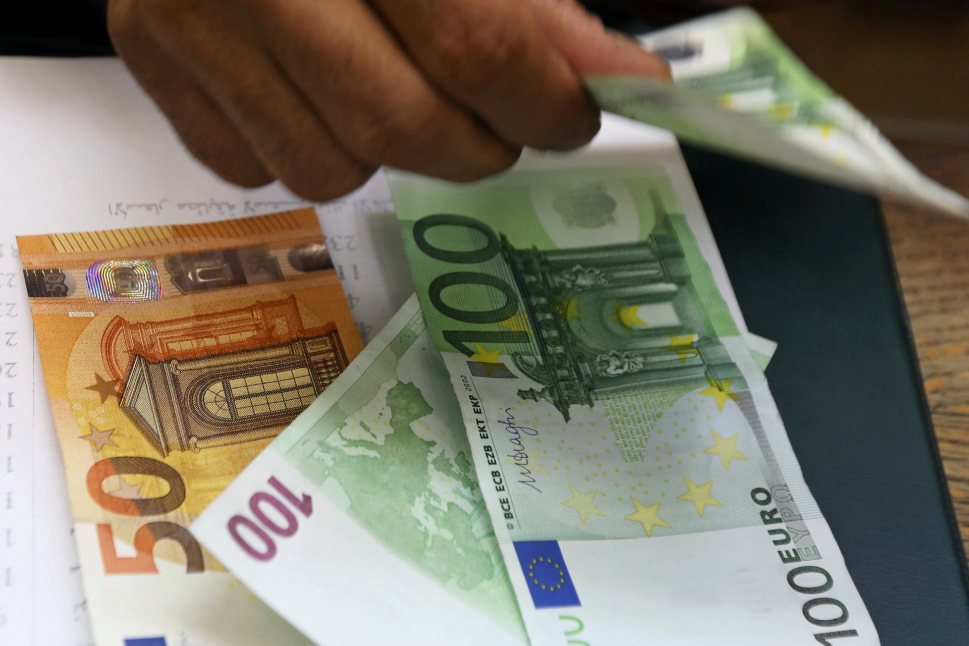 Euros at Exchange Desk