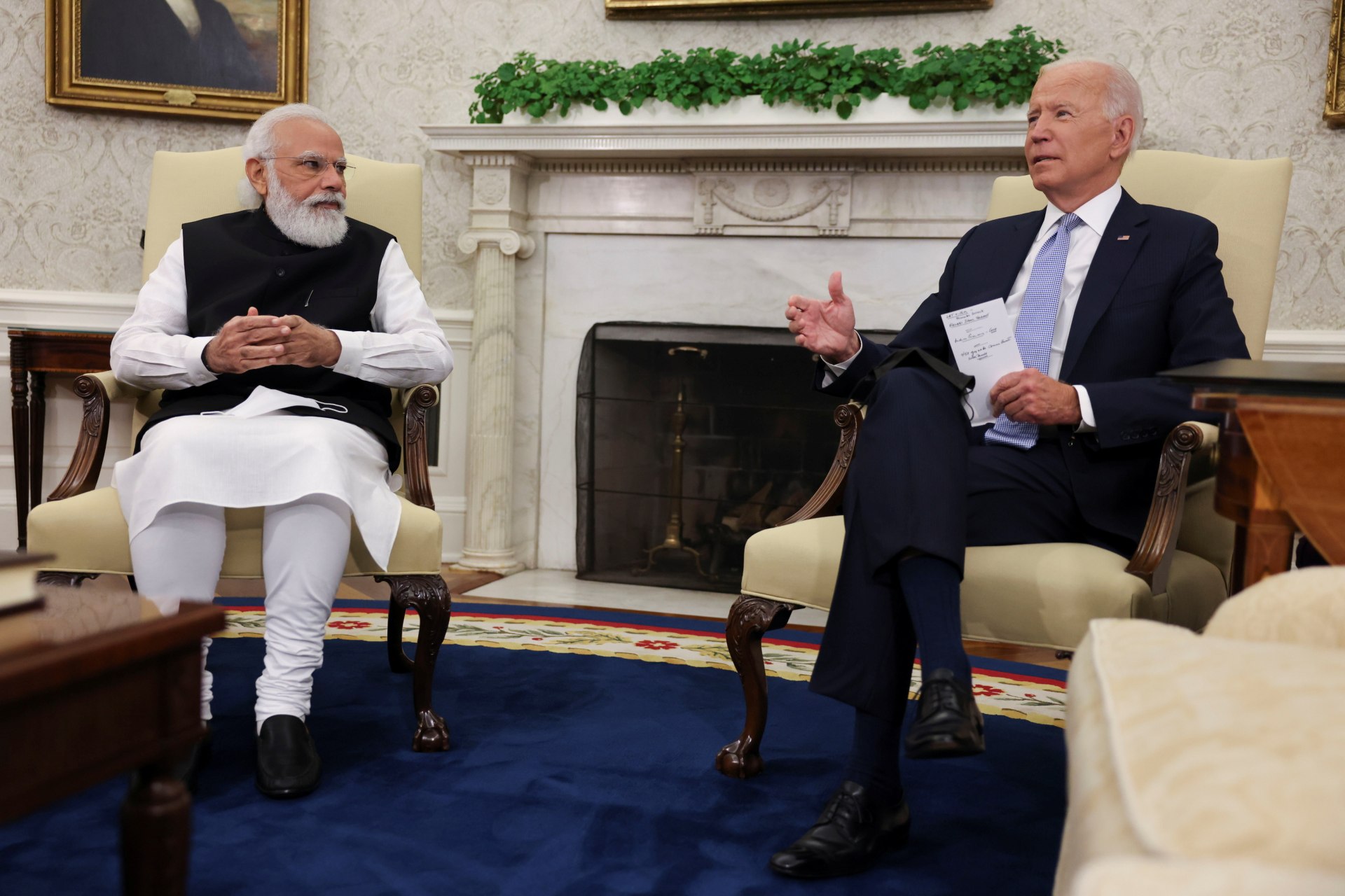 <p>President Joe Biden meets with Indian Prime Minister Narendra Modi at the White House during the latter’s last visit to the United States in  September, 2021.</p>
