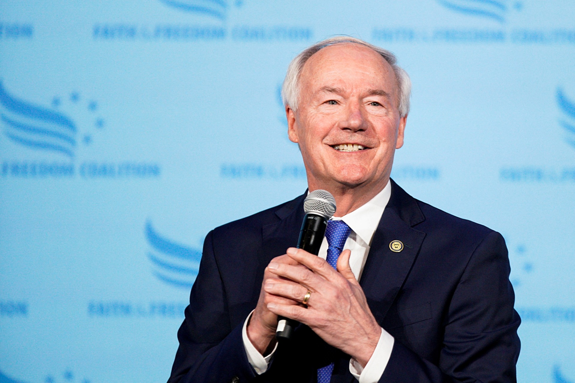 <p>Asa Hutchinson speaking at the Iowa Faith & Freedom Coalition Spring Kick-off meeting in West Des Moines, Iowa, on April 22, 2023.</p>
